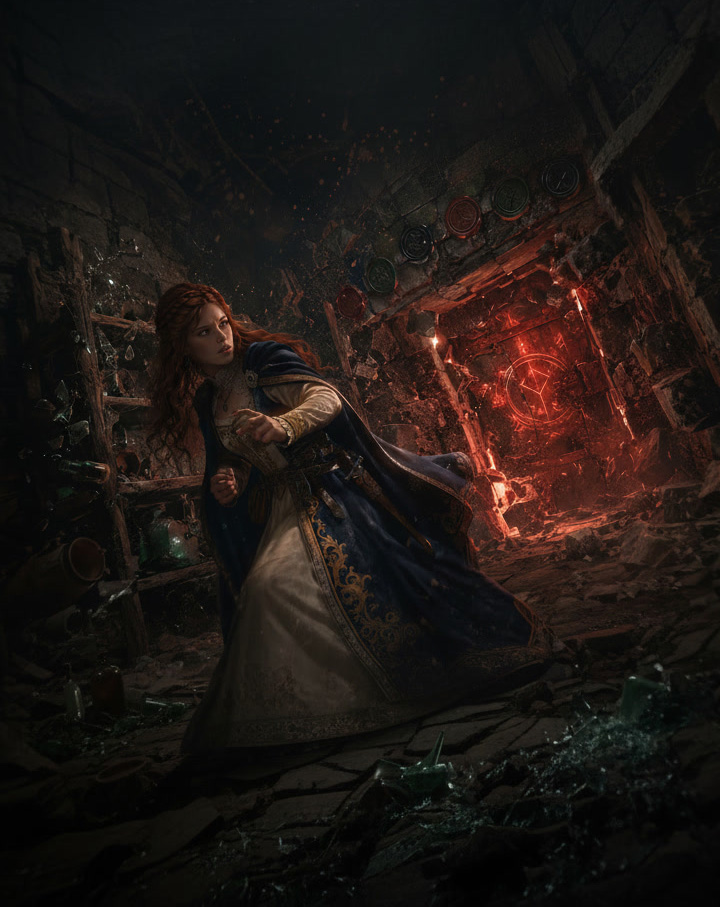 Alice before the sealed door