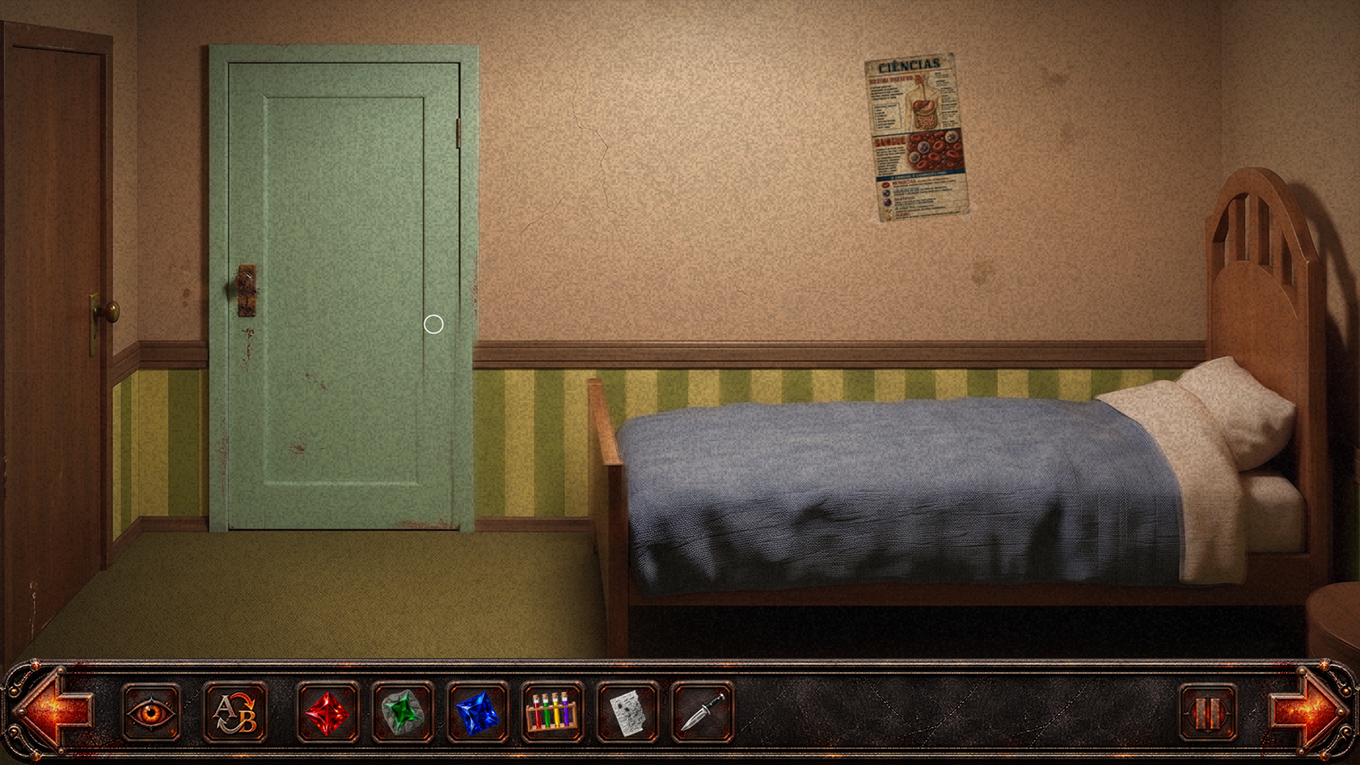 The same corner in the remake, with the science poster on the wall