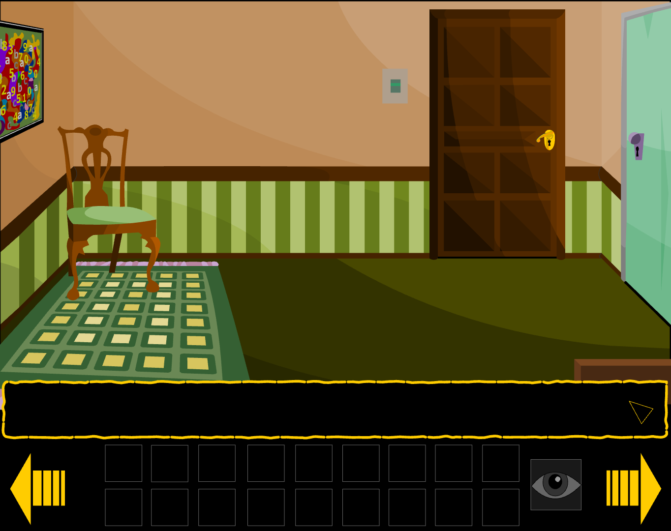 The 2006 version of the room, in flat vector art